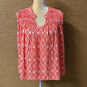 Crown & Ivy Top Women's Petite XL Orange White